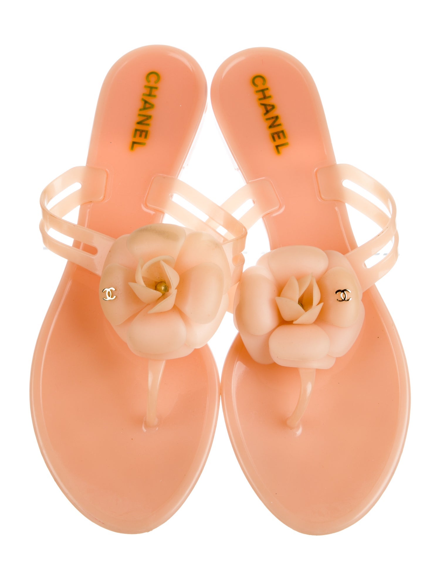 Chanel Interlocking CC Logo Rubber Slides